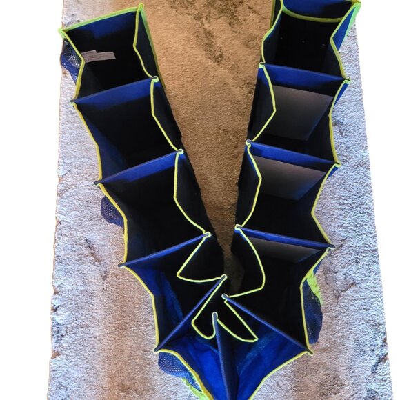 Hanging Shoe Closet Organizer | 10-Shelf | Side Pockets | Blue/Green - Picture 1 of 6